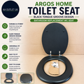 Argos Home Black Tongue Groove Toilet Seat Bathroom Replacement WC Seat