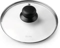 Ibili 970728 Stainless Steel Silver Black Glass Saucepan Cover Lid 28cm New