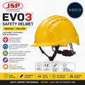 JSP EVO3 Safety Helmet Hard Hat Vented Yellow Slip Ratchet Adjustment EN397