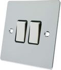 Alliance Electrical FPC2GSWIBC 10A 2 Way Gang Black Insert Flat Rocker New