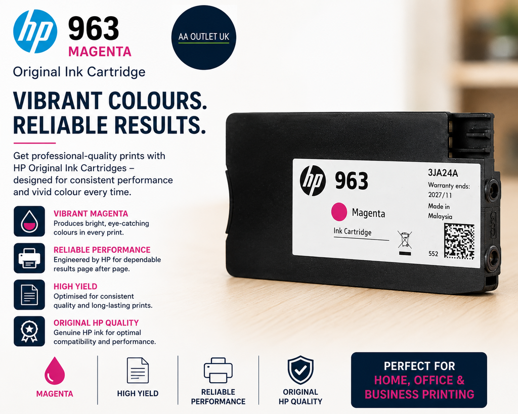 HP 3JA23AE 963 Original Ink Cartridge Cyan Single Pack HP OfficeJet Pro 9010 902