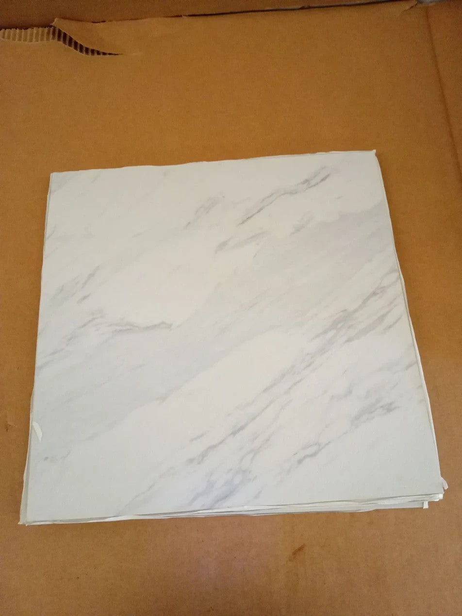 Chris Loves Julia FloorPops 12x12x.06in Grey White Marble Bonneville Peel New