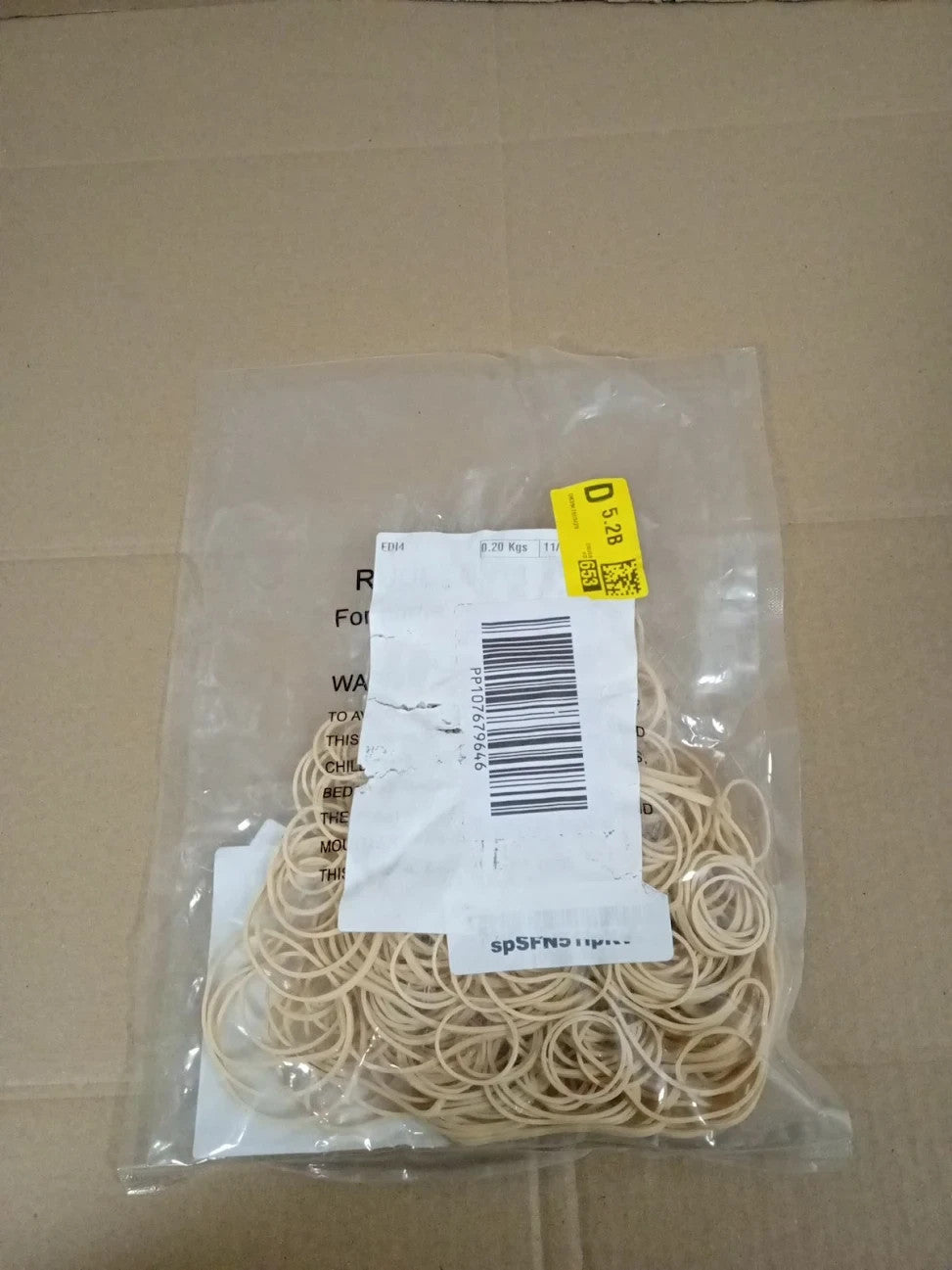 AOUOU Rubber Bands Assorted 4 Sizes Beige Net Weight 190g Elastic New