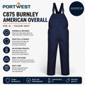 Portwest C875 Burnley American Overall Normal Size XL Navy