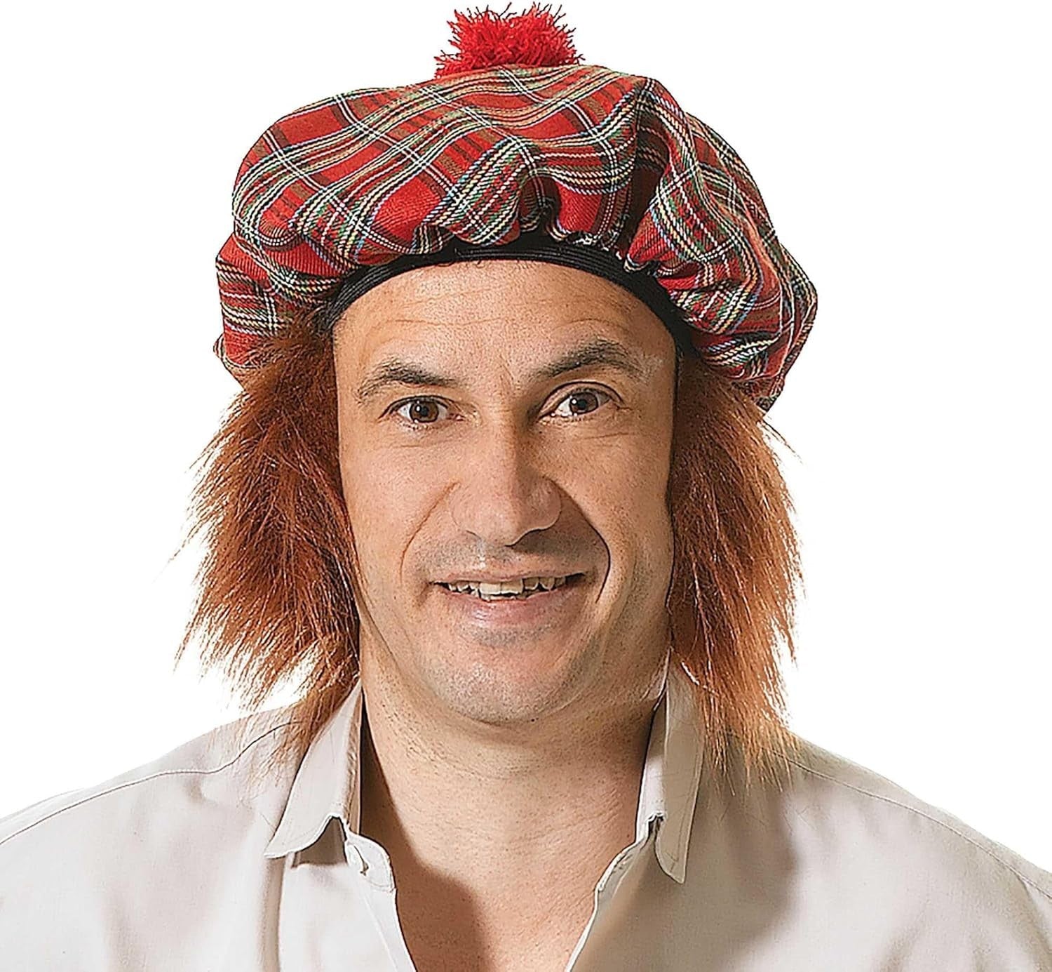 Bristol Novelty BH124 Scots Tartan Hat Ginger Hai Mens One Size New