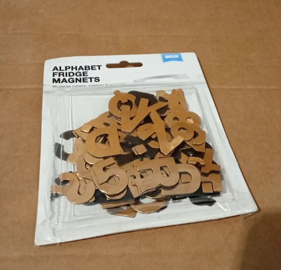 90 Pieces Magnetic Alphabet Letter Number Symbol Copper Effect Kids Learning New