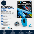 Beyblade X Cobalt Dragoon 2-60C Deluxe Left Spin String Launcher Set