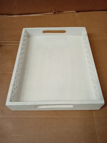 Edhas Platters Mango Wood Tray Handles Serving Breakfast 35.56x27.9x5.08cm