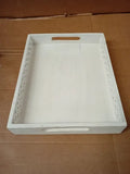 Edhas Platters Mango Wood Tray Handles Serving Breakfast 35.56x27.9x5.08cm