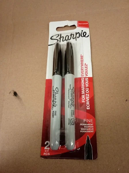 Sharpie Permanent Fine Point Bold Details Black Ink 2 Marker Pens New