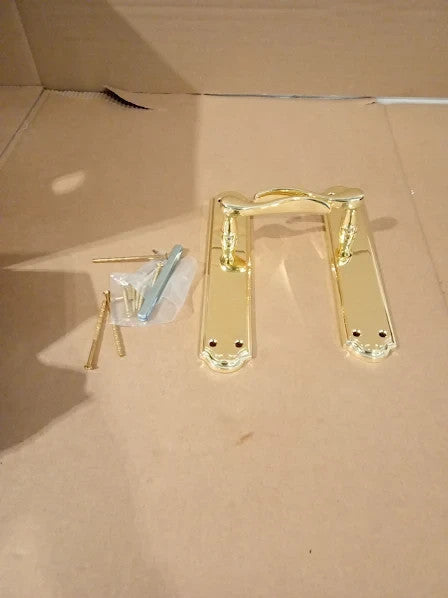 Amig Lever Handle Set Backplate 248x44mm Durable Stylish Zamak Gold Finish New