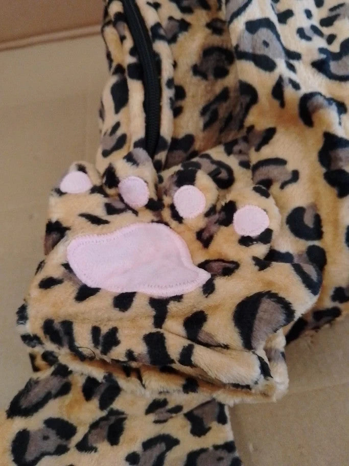 Sincere Party Fleece Cheetah Costume Halloween Leopard Cat Small 4+ New