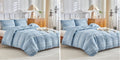 Lekesky Super King Size Duvet Cover Sets Blue Bedding Boho Stripe Print New