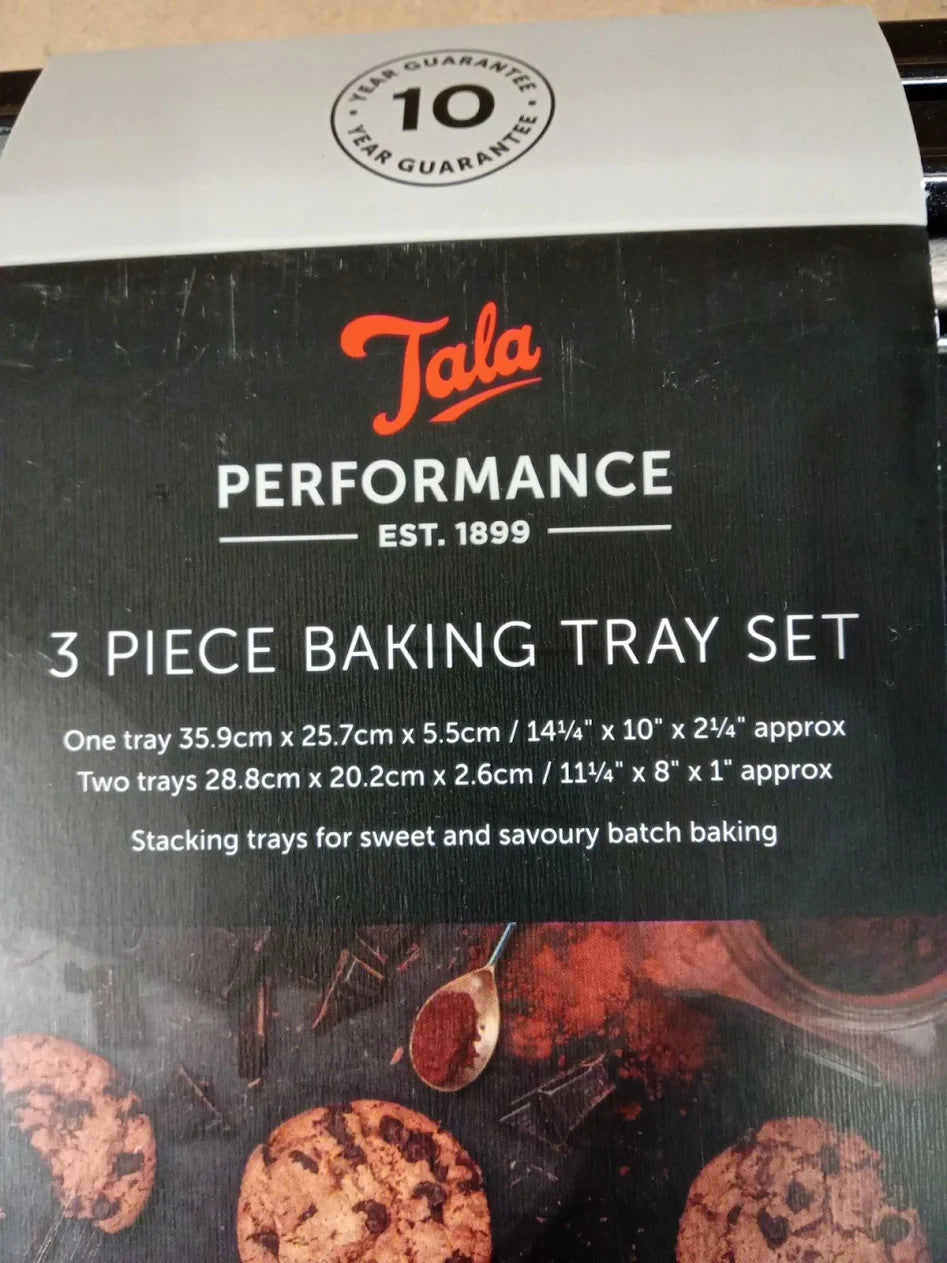 Tala Performance Baking Tray 26.6x19.3x2.1cm 3 Pieces Roasting 34.5x24.3x2.1cm