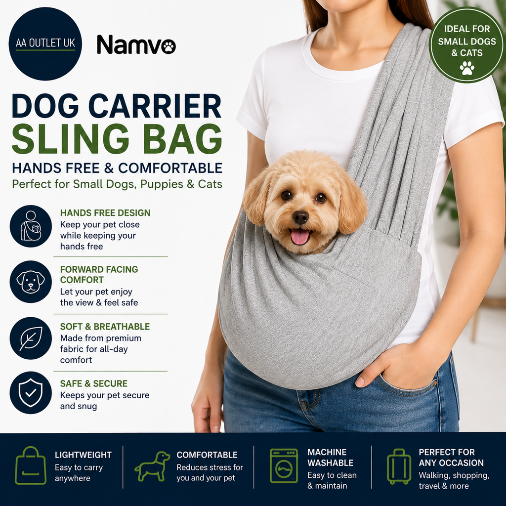 Namvo Dog Carrier Bag Hands Free Forward Facing Puppy Small Grey