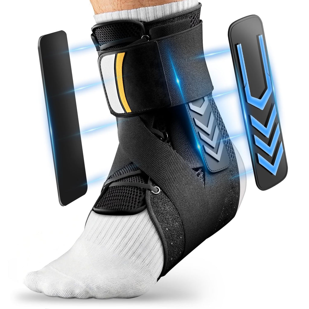 Goldeer Ankle Support Dual Side Stabilizing Adjustable Quick Lace Up Large New