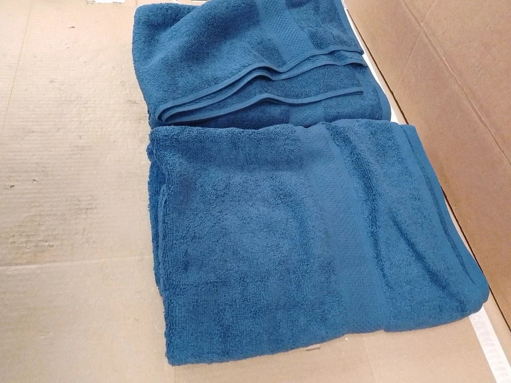 Large Bath Towels 2 Pieces 100% Ring Spun Egyptian Cotton Navy Blue New