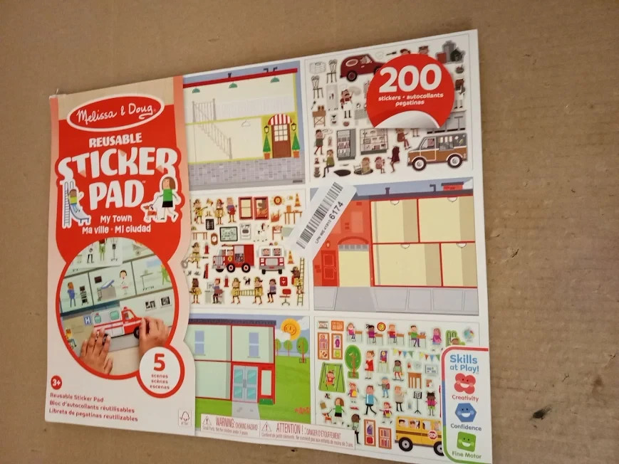 Melissa Doug Reusable Sticker Books My Town Book Plane Activities Toddlers 3+