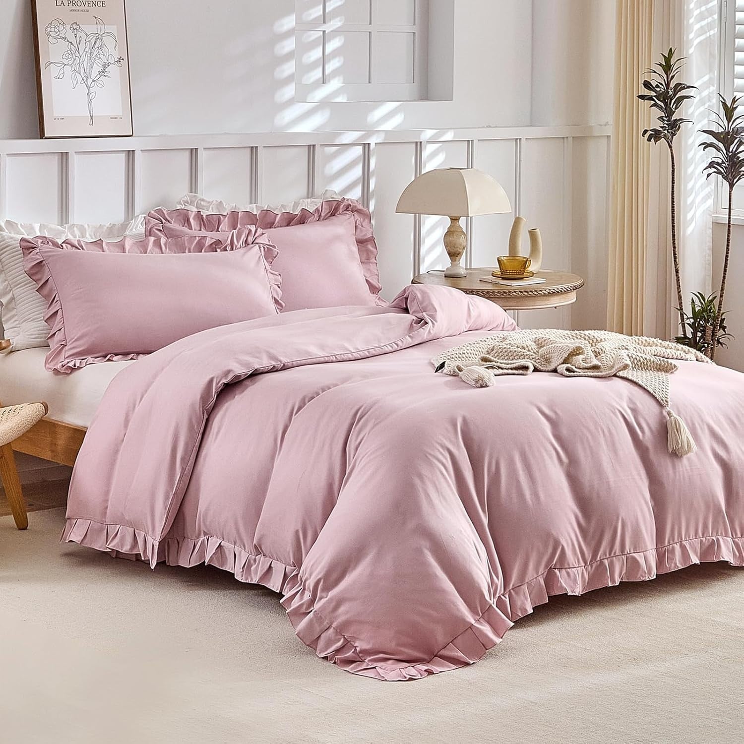 Tokokimo Pink Single 135x200cm Duvet Cover 2pcs Ruffle Set Microfiber Frills New