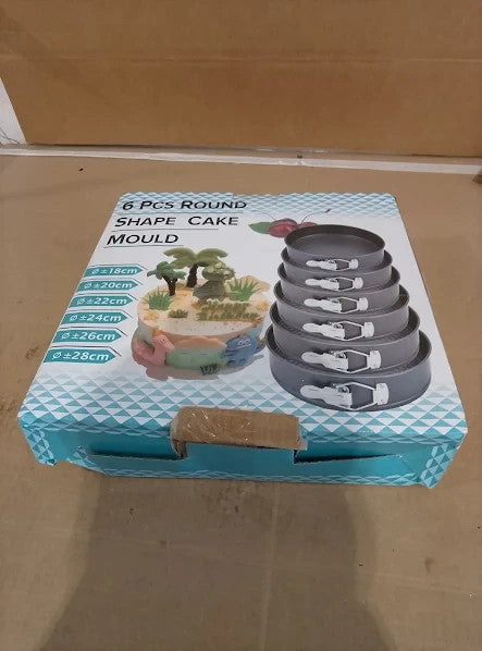 Zeonhei 6 Cups Sizes Round Cake Tins Set Springform Removable Bottom 18-28cm New