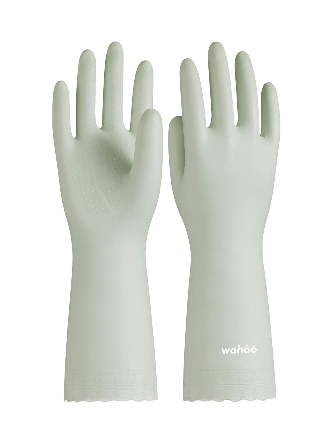 LANON Latex Free Cleaning Gloves Reusable Waterproof Dishwashing Green Large New