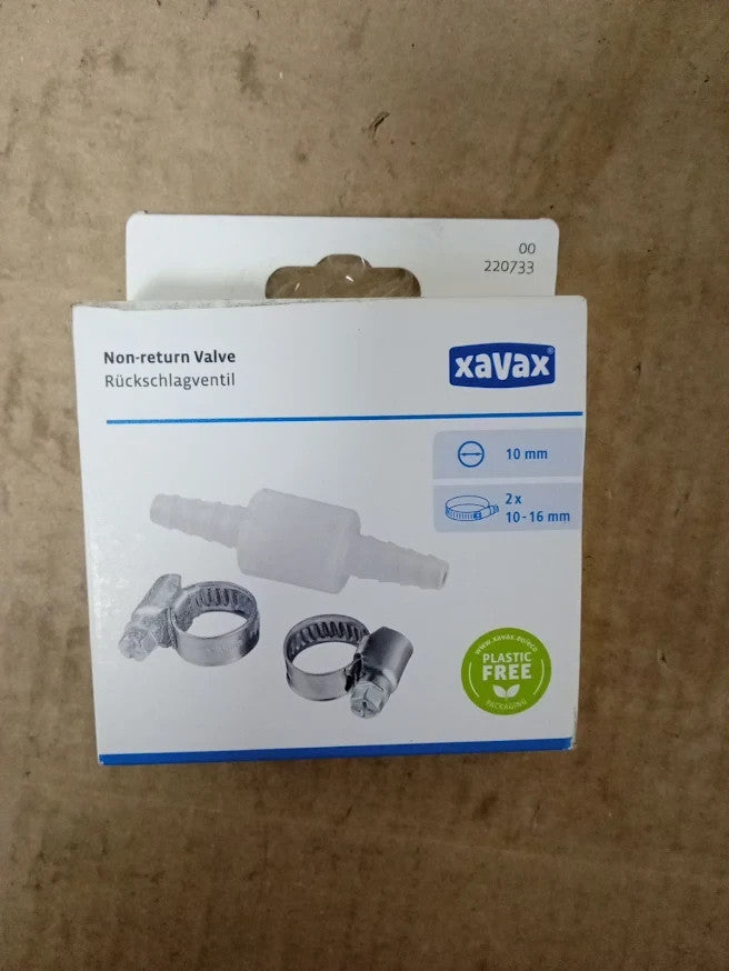 Xavax Non Return Valve with 2 Hose Clamps Max Ø10mm Water Hose Check Valve
