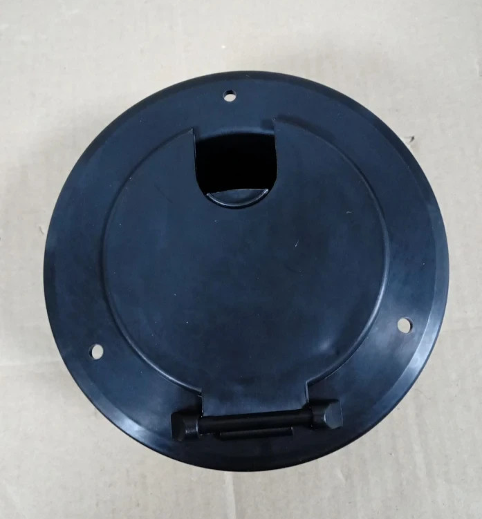 JR Products 541-3-A Deluxe Round Electric Cable Hatch Black Back Durable Design