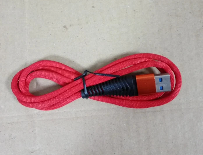 USB C Fast Charging Cable 1M Nylon Braided Type Lead Red Design Heavy Duty New