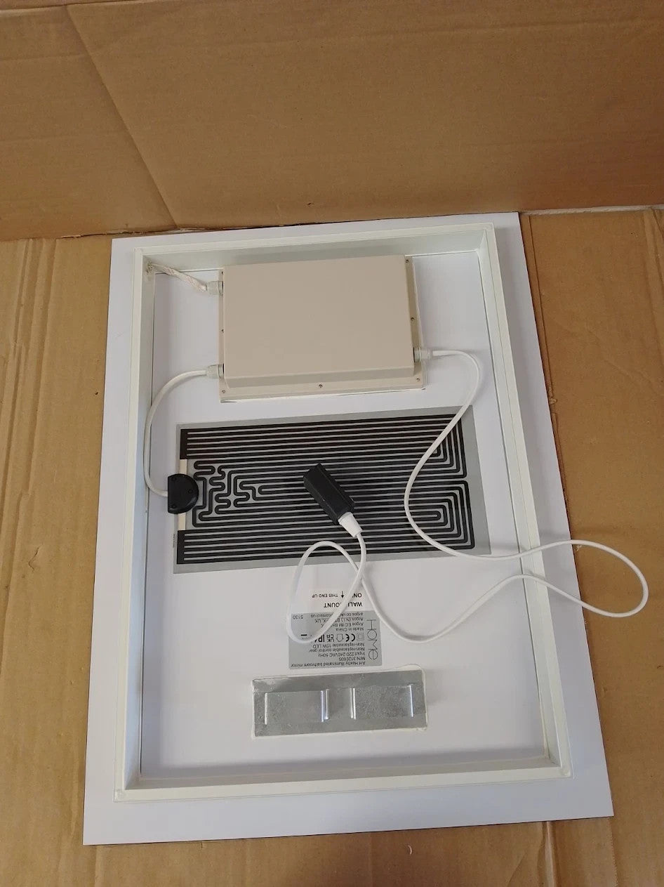 Home Bathroom LED Backlit Demister Touch Mirror 60x45x4cm 5W Frameless