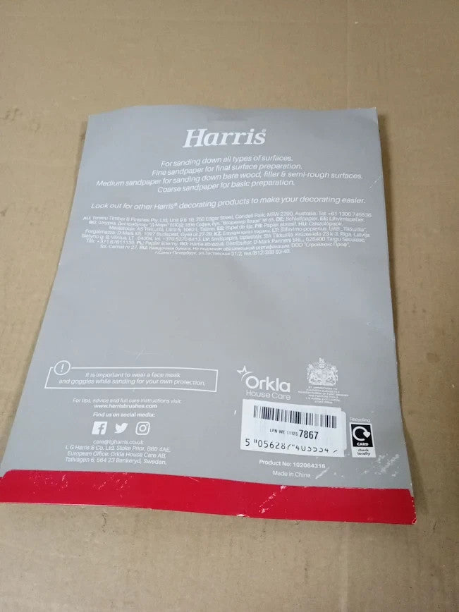 Harris Seriously Good Assorted Sandpaper 4 Pieces Set Brown New