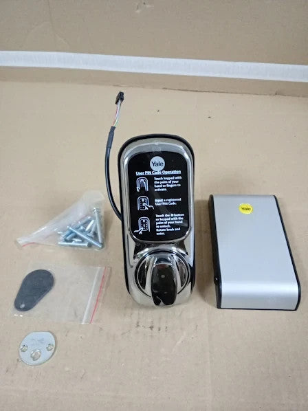 Yale Keyless Smart Lock Chrome Plated Alarm Touchscreen 8x6.5x15cm New