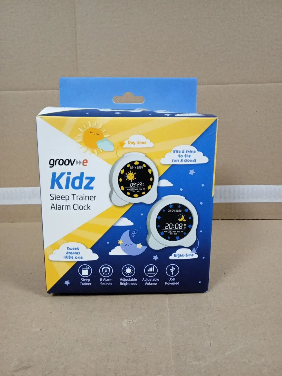 Groove Kidz Sleep Trainer Clock  Kid's Digital Alarm Clock Training LCD White