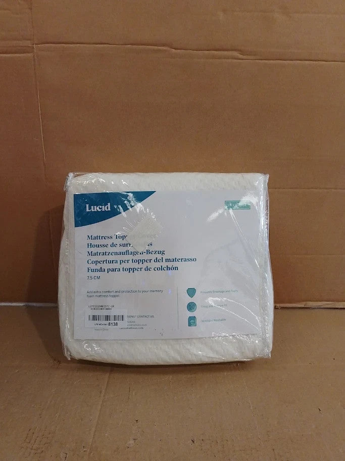 Lucid Mattress Topper Cover Soft Breathable Machine Washable Double 135x190cm