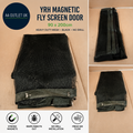 YRH Magnetic Fly Screen Door 90x200cm Heavy Duty Mesh Black No Drill Design