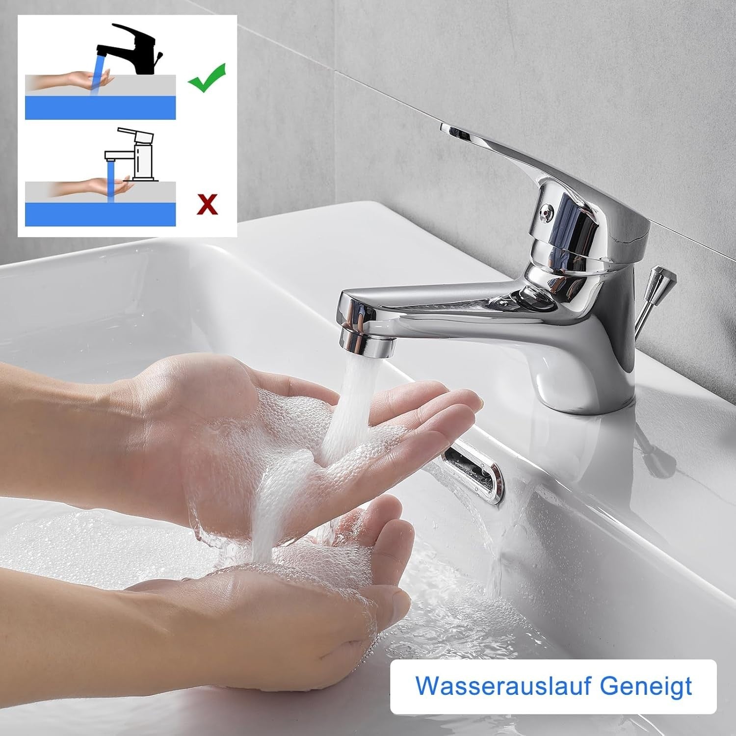 Keokbon Basin Mixer Tap Pop Up Waste Bathroom Sink Chrome Spout Reach 112mil New