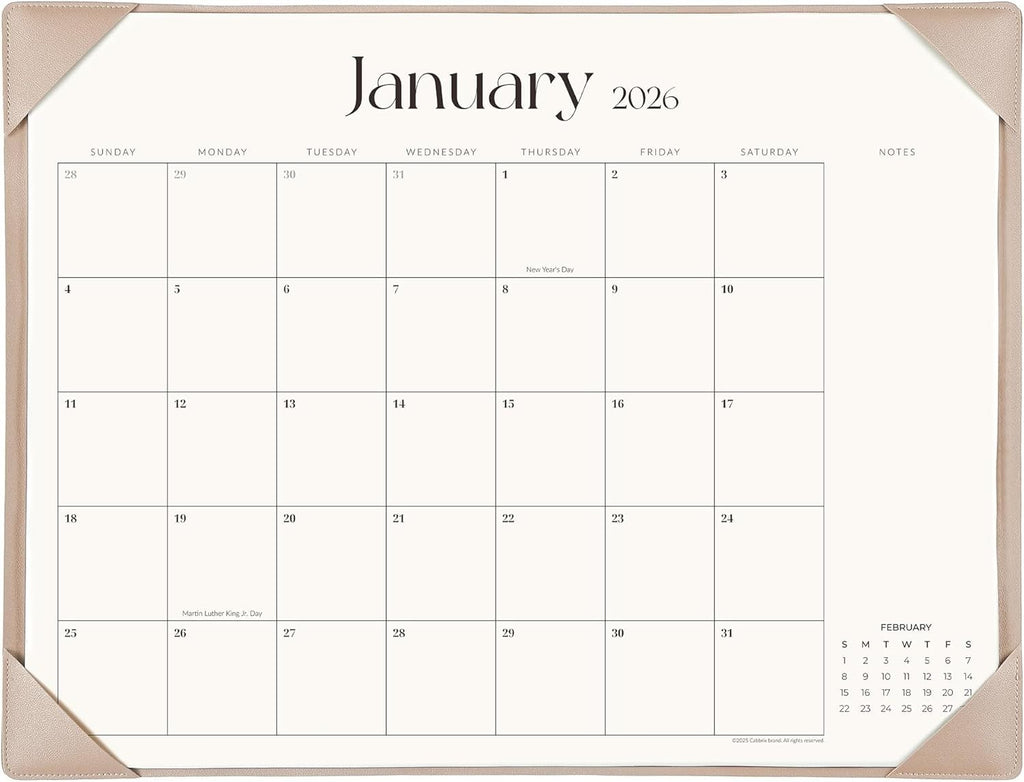 Simplified Desk Calendar 2024-2025 Desktop Mat Cabbrix Large Desk Pad New