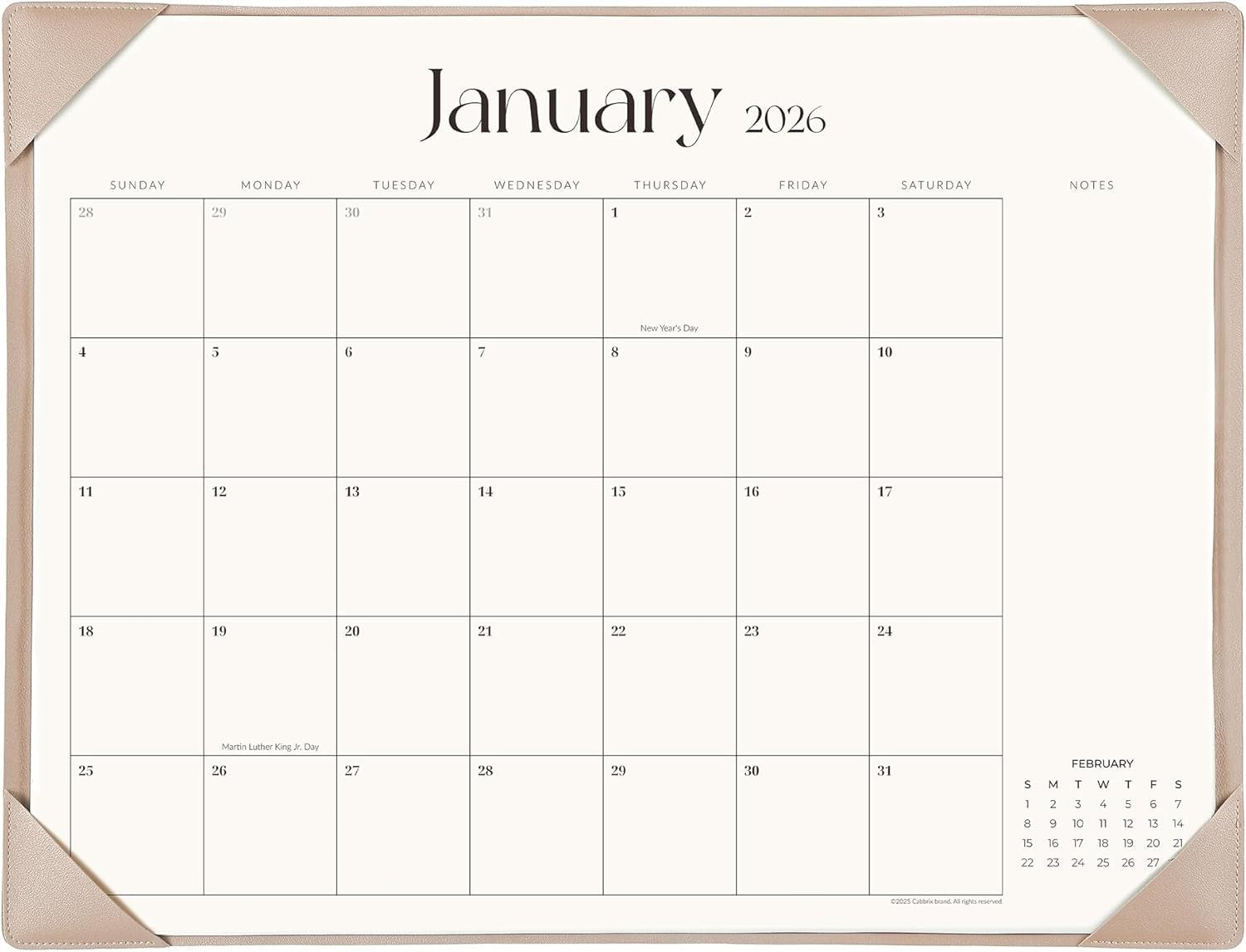Simplified Desk Calendar 2024-2025 Desktop Mat Cabbrix Large Desk Pad New