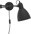 Eglo Peri Vintage Wall Light Black Steel Industrial Lamp Hallway 13x30x21cm New