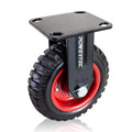 POWERTEC 6Inch Caster Wheels Heavy Duty Fixed Plate Casters Rubber Knobby New
