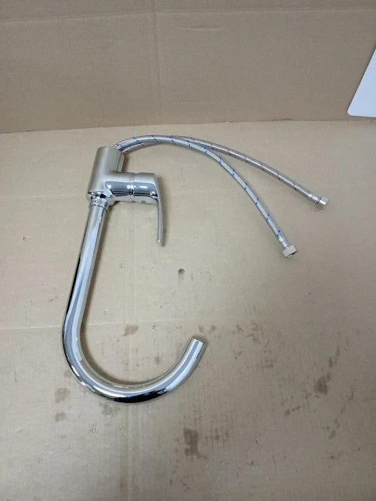 Kitchen Tap Chrome Single Lever Swivel Mixer Tap Monobloc Uk Standard New