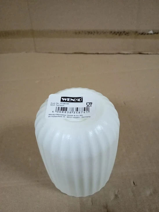Wenko Agropoli Mug Cream White Toothbrush Holder Plastic Shape Textured New
