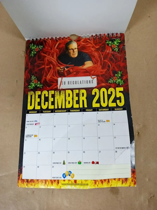 The Calendar King Starmergeddon Starmer 2025 Wall Calendar Full Colour A4 New