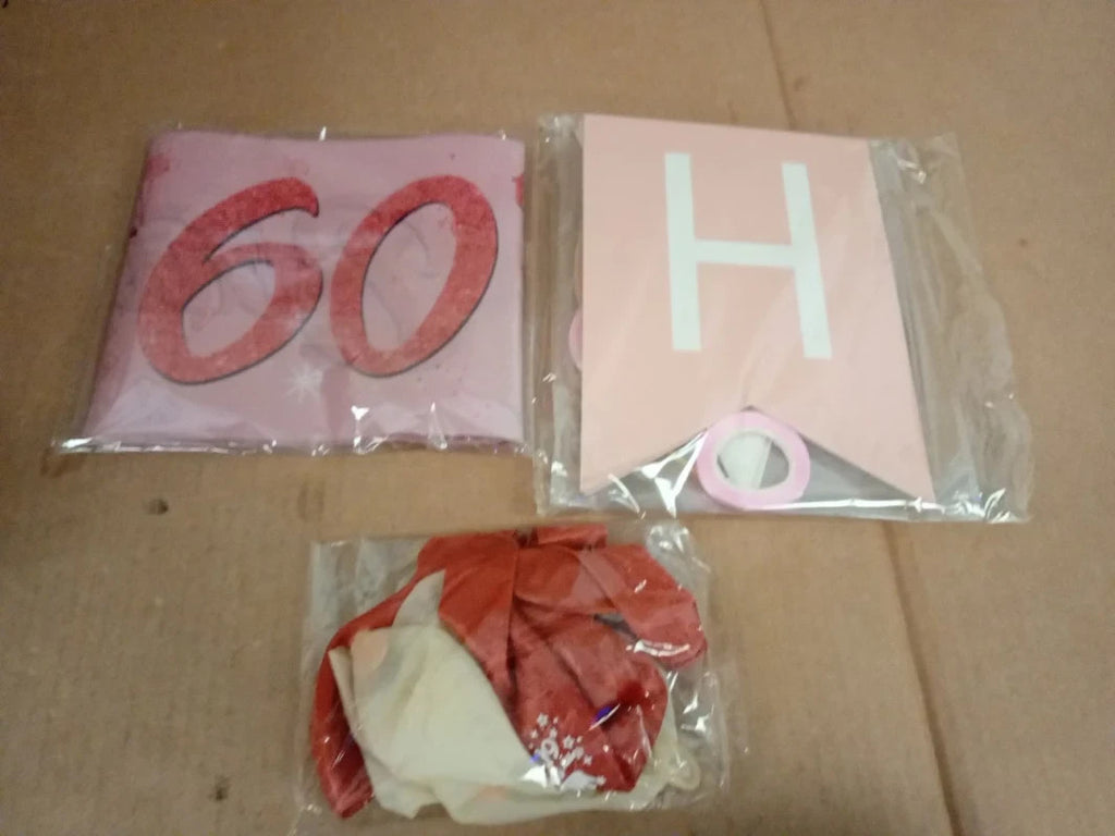 60th Birthday Decorations Rose Gold Banner Balloons Party Supplies Set New