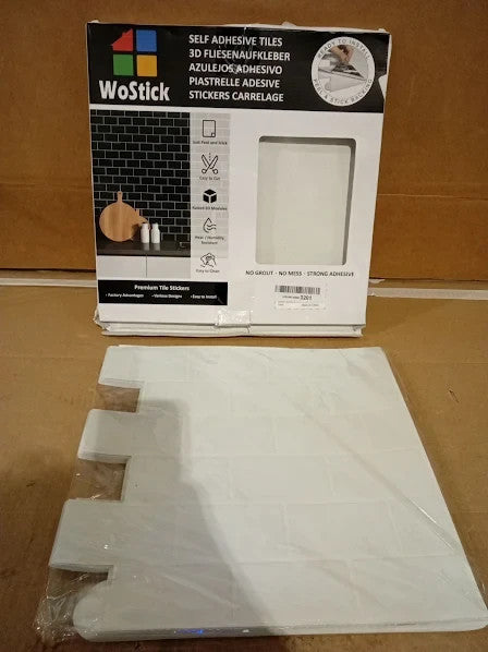 Wostick 10 Sheets 3D Self Adhesive Peel Stick Wall Splashback Tiles 30.5x30.5cm