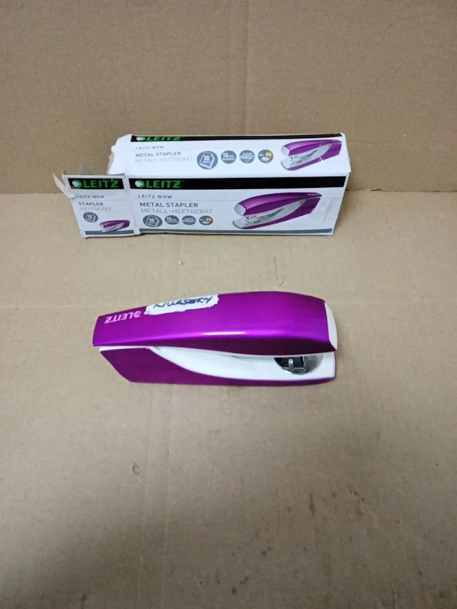 Leitz Stapler 30 Sheet Capacity Ergonomic Metal Body WOW Range 55021062 Purple