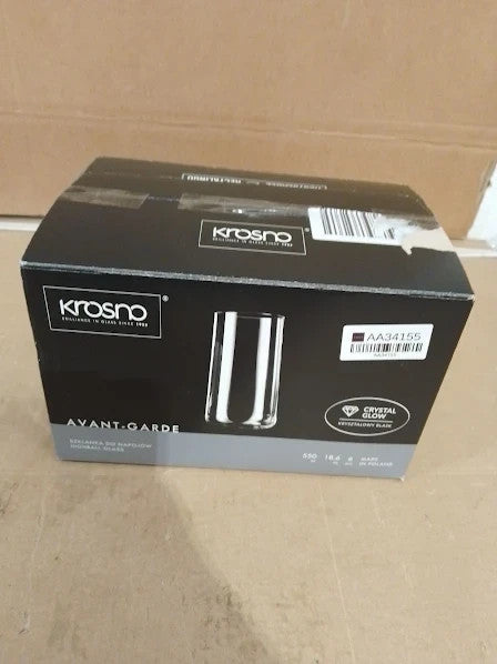 Krosno Water Glass Other Cold Drinks Set 6 540ml Avant Gard Collection New