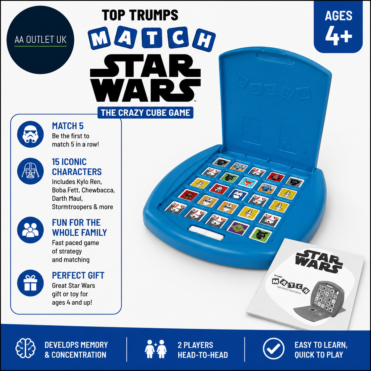 Top Trumps Match Star Wars The Crazy Cube Game Play 15 Favourite Character 4+