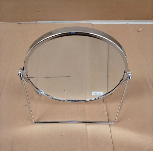 Argos Home Chrome Round Pedestal Swivel Mirror 21x19cm Bathroom Vanity Design