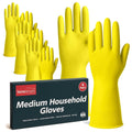 Sol 4 Pairs Kitchen Rubber Gloves Medium Yellow Heavy Duty Cleaning New