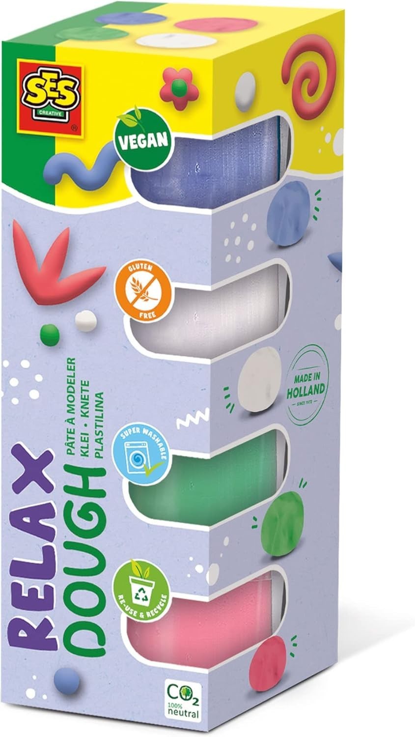 SES Creative 00514 Feel Good Dough Relax Stimulates Imagination 4x90gr New
